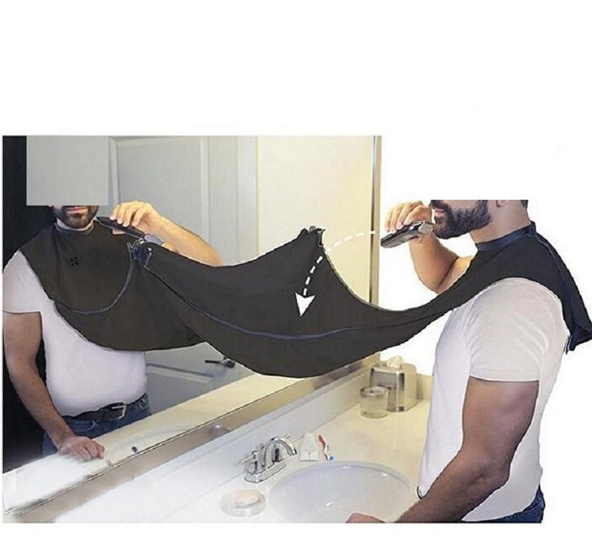 Waterproof Self Grooming Cloth with Suction Cups for Mirror - Men Shaving Beard Trimming Hair Catcher Cape