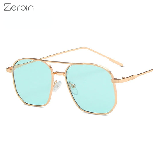 Fashion Pilot Sunglasses Women Double Bean Glasses Retro Sunglass Men Ocean Lens Eyewear UV400 Sun Glass Gradient Brown Shades