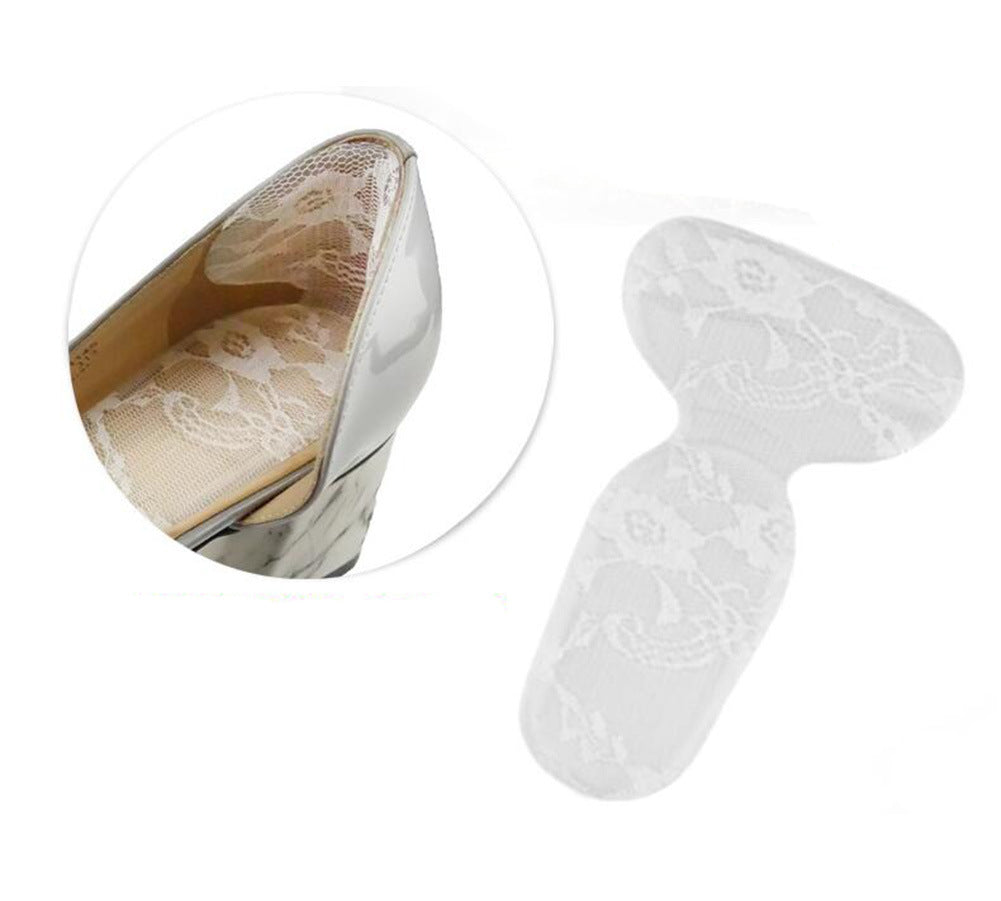 8 Pack Heel Cushion Inserts Lace Decor Heel Shoe Cushion Pads Filler for Loose Shoes - Transparent