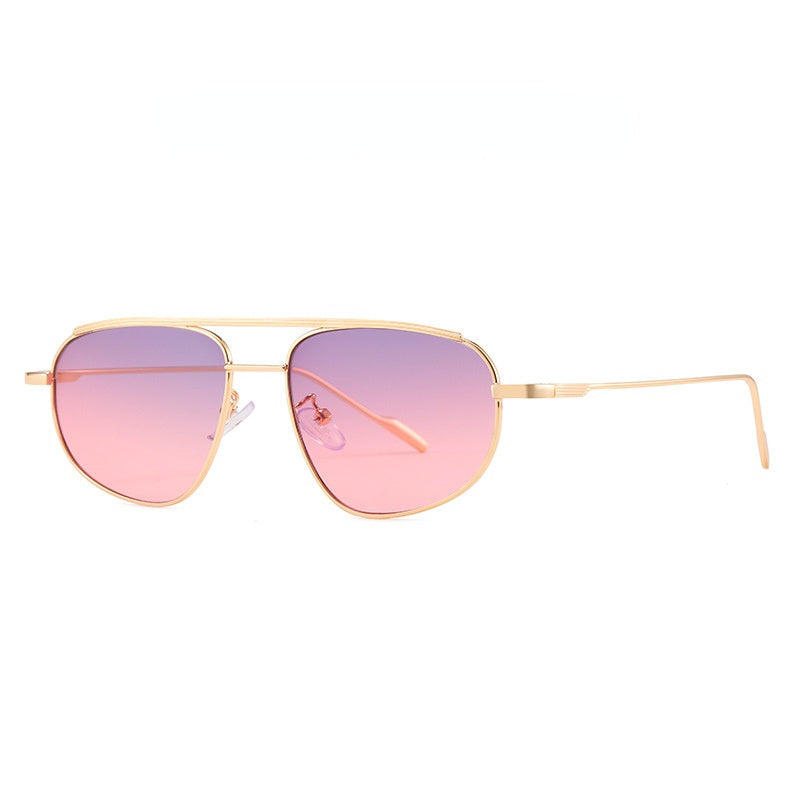Fashion Pilot Sunglasses Women Double Bean Glasses Retro Ocean Lens Sunglass Men Luxury Designer Eyewear UV400 Sun Glass Shades