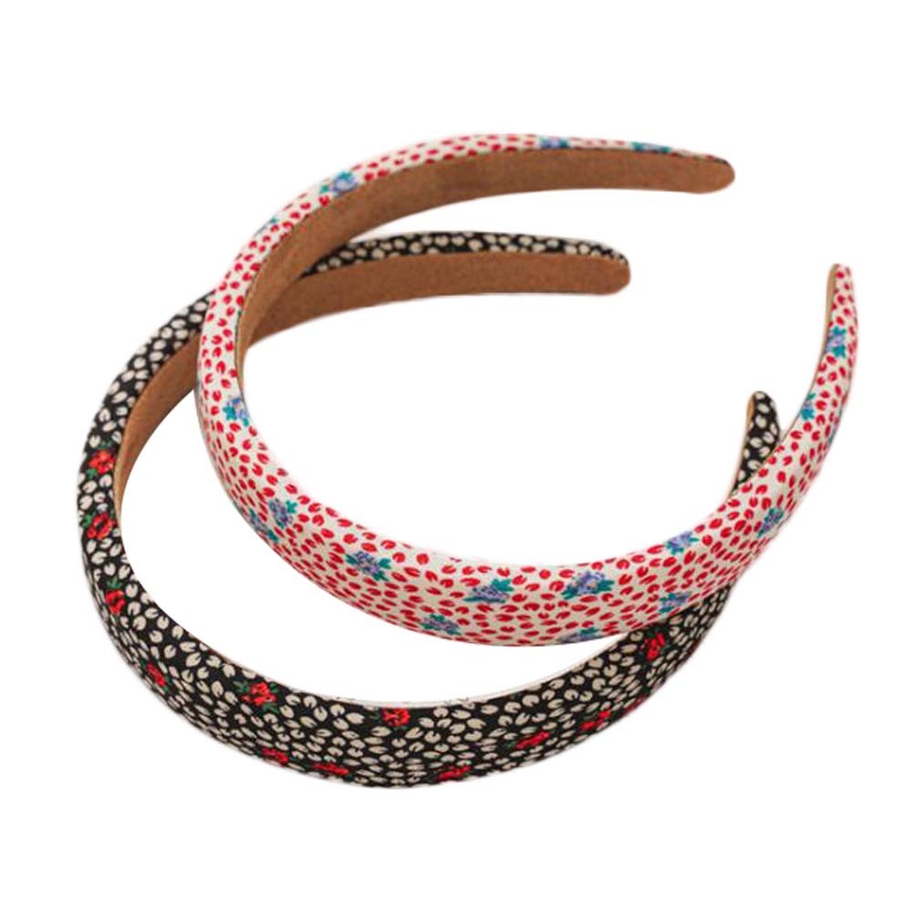 2 Pcs Thickened Floral Headband Winter Vintage Wide Hairband Padded Headband Hair Hoops for Women Girls Hair Accessories