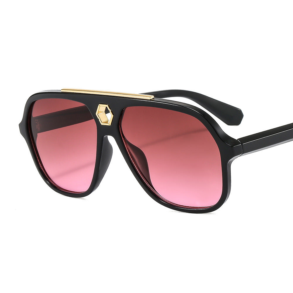 Fashion Pilot Sunglasses Women One Piece Sunglass Vintage Oversized Sun Glass Men Driving Eyewear UV400 Gradient Brown Shades