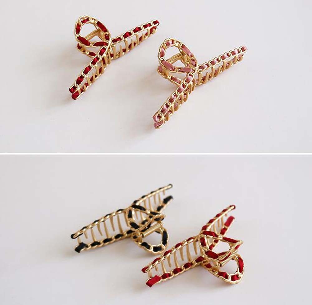 Hair Claw Clip, Elegant Metal Claw Clip, Large Jaw Clip Hair Clamp, Pink