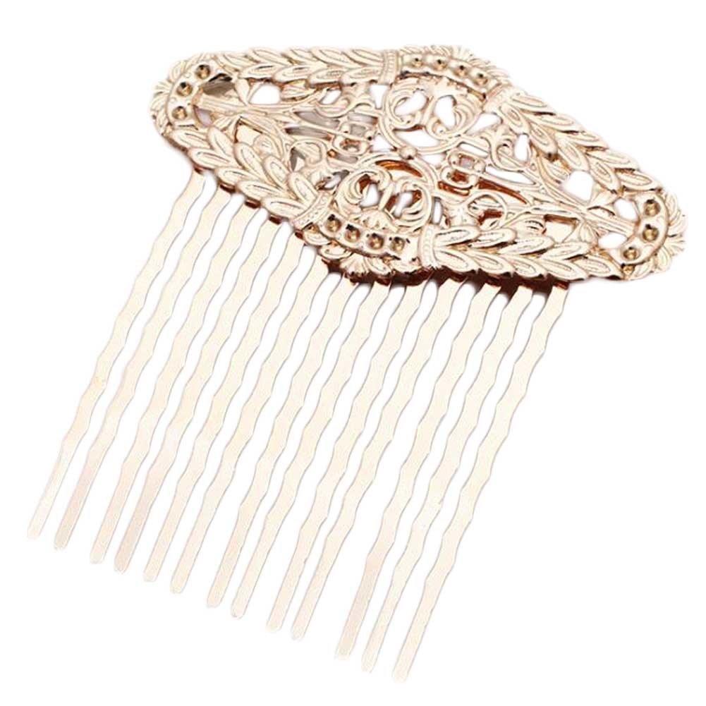 2 Pcs Olive Leaves 13 Teeth Metal Hair Side Combs Vintage Golden Wedding Veil Hair Combs DIY Hair Clip Combs Hair Pin