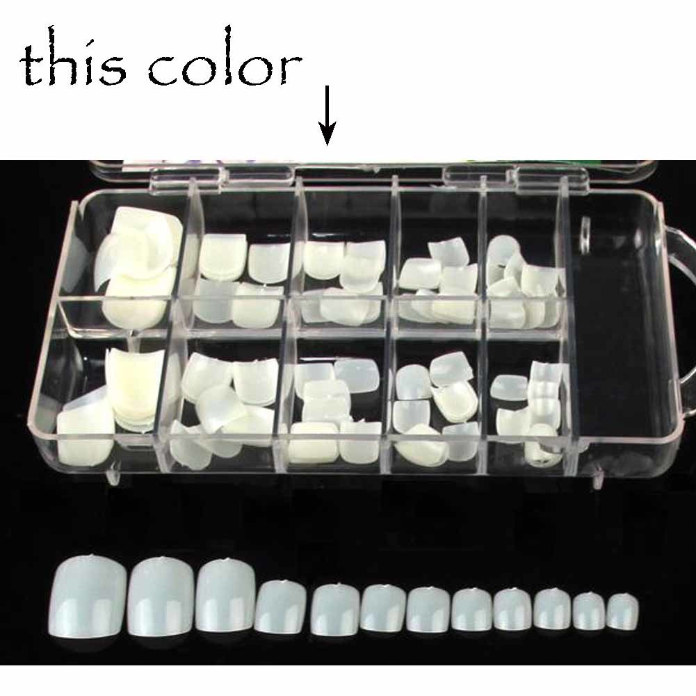 500 Pieces Natural Color Artificial Nails Tips Full Cover False Toenails