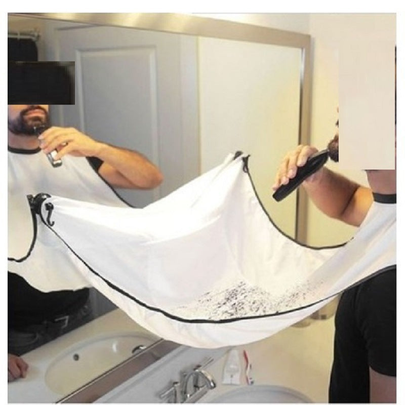 Waterproof Self Grooming Cloth with Suction Cups for Mirror - Men Shaving Beard Trimming Hair Catcher Cape