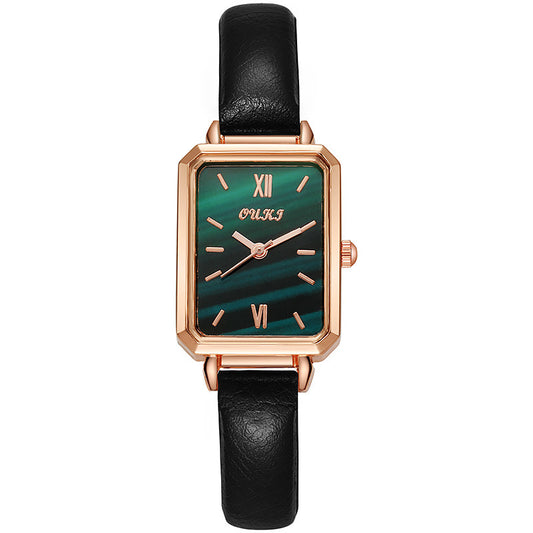 Ladies Small Green Watch Small Square Watch