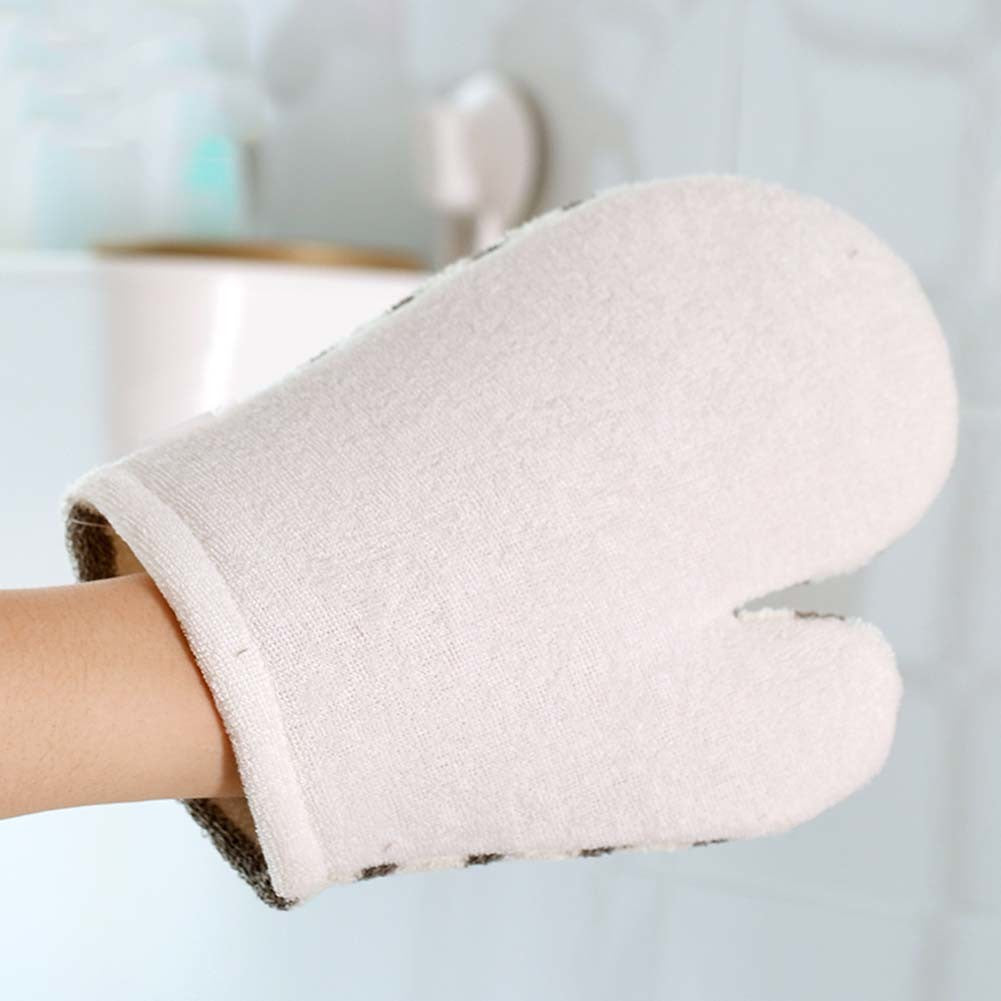 2 Pieces Thicken Double Side Linen Bath Mitts Exfoliating Gloves Scrubber