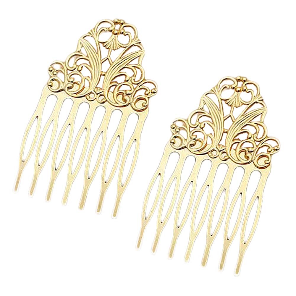 5 Pcs Gold Metal Side Comb Chinese Style Hairpin Topknot Hair Clip Bridal Hair Accessories Hair Pin