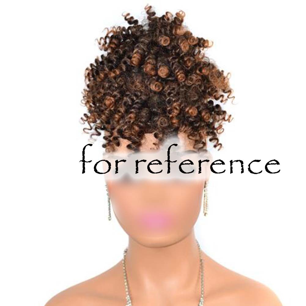 Afro Puff Drawstring Ponytail Synthetic Curly Hair Ponytail Extension Large Size Hair Bun Clip Hair Extensions,Black Brown