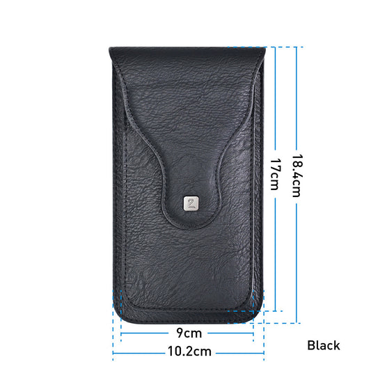 6.5 Inch Pu Leather Phone Belt Bag Dual Layer Phone Bag Purse With Credit Card Slots And Mirror; Suit For Most Smartphone