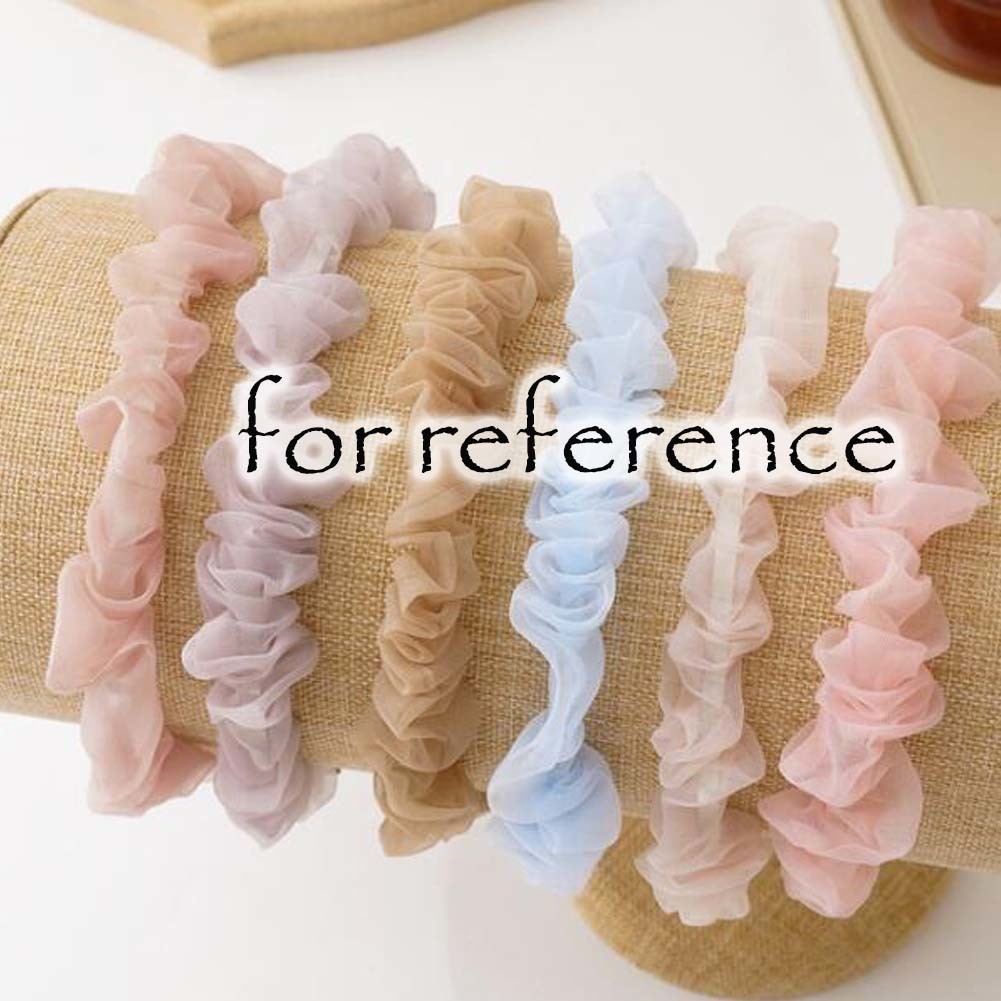 2 Pcs Skinny Organza Headbands for Women Lace Pleated Solid Color Hairbands Girls Hair Accessories Hair Hoop Hair Accessories