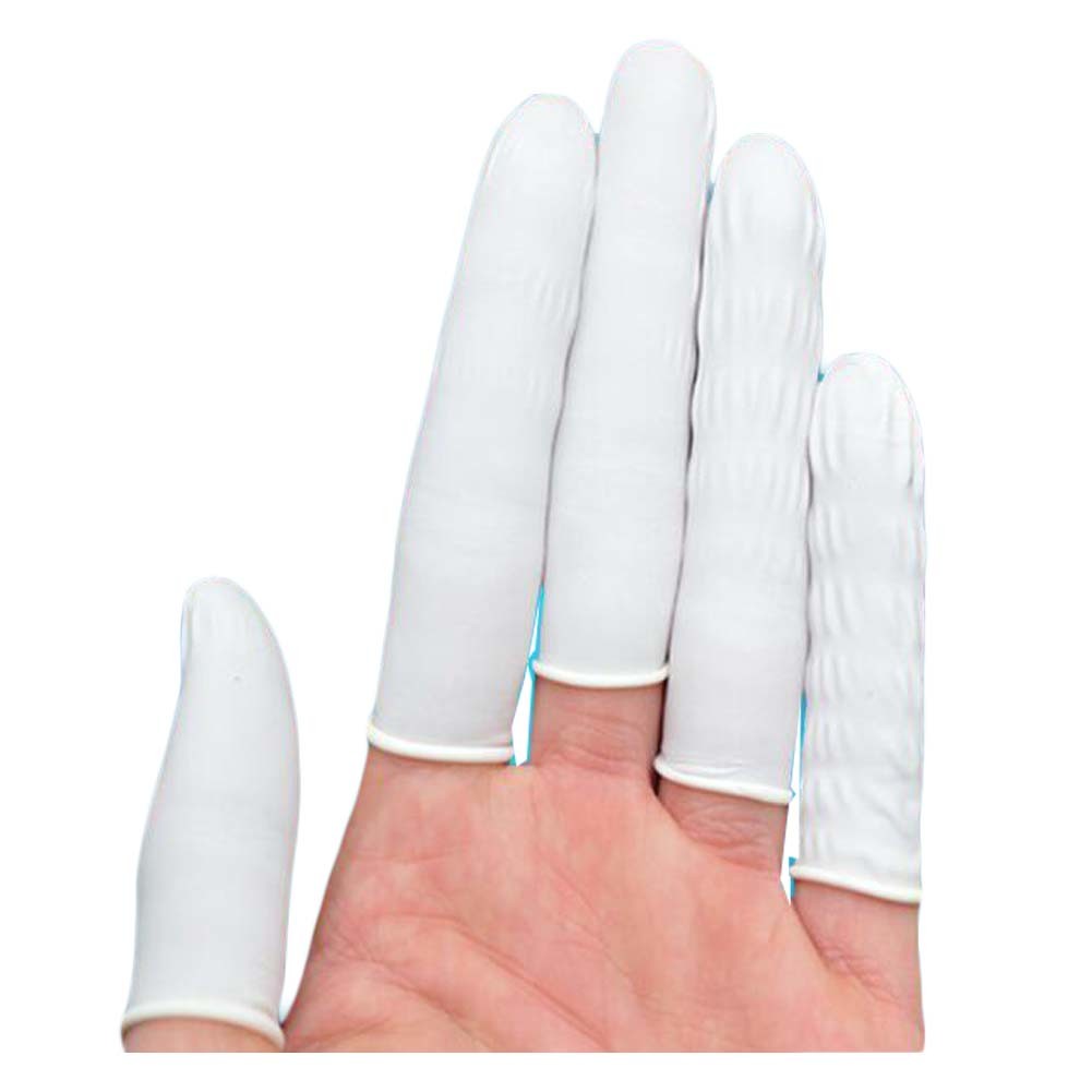 500 Pcs Disposable Latex Finger Cots Fingertips Protective Rubber Finger Cots, White