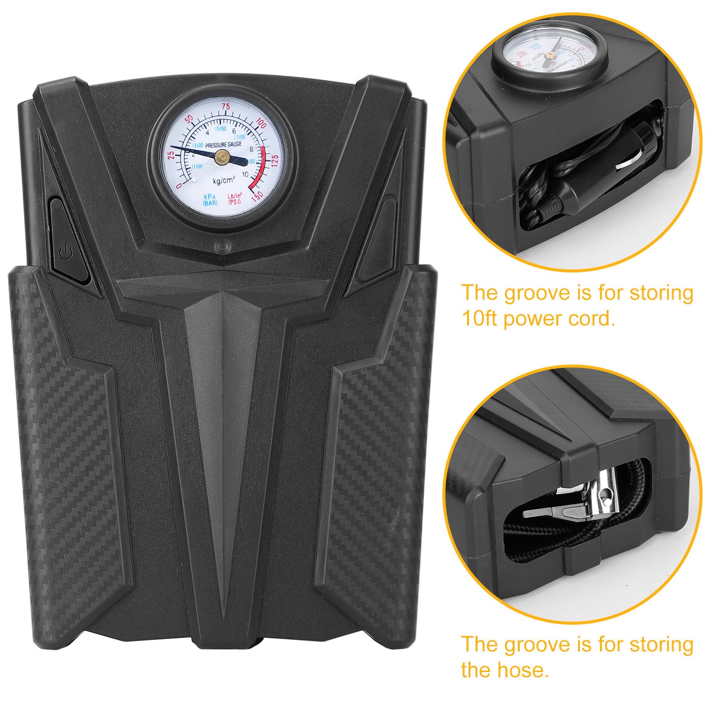 Car Tire Air Pump Portable Air Compressor Pump DC 12V Car Tire Inflator Pump For Bicycle Motorcycle w/ Pointer