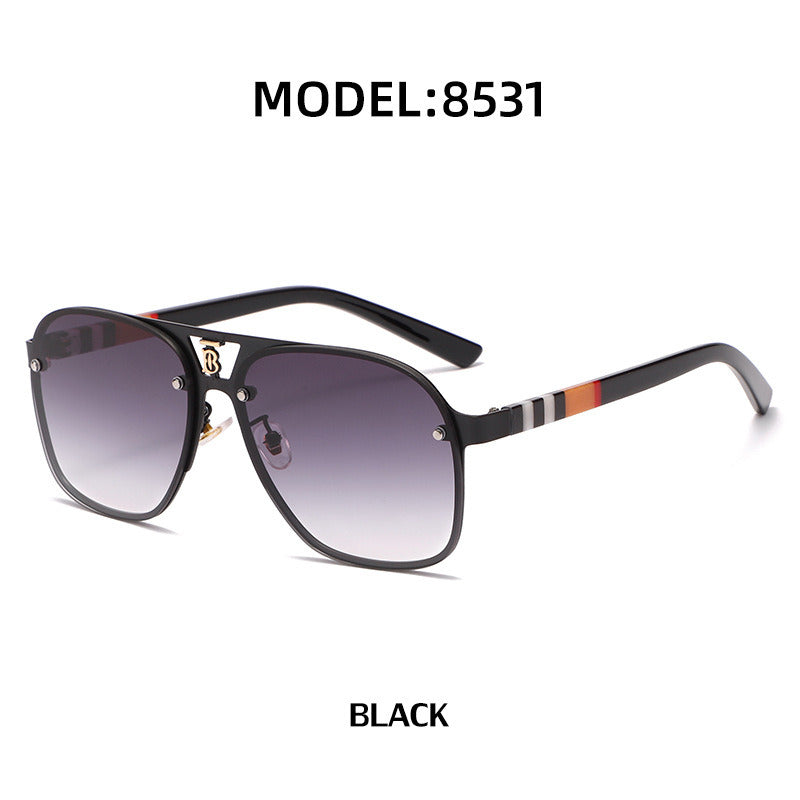 Fashion Pilot Sunglasses Men Oversized Frame Glasses Retro Outside Driving Sunglass Eyewear UV400 Sun Glass Gradient Shades