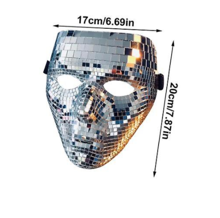 Disco Ball Glitter Face Mask Festival Masquerade Headgear For Bar Party Holiday Decoration