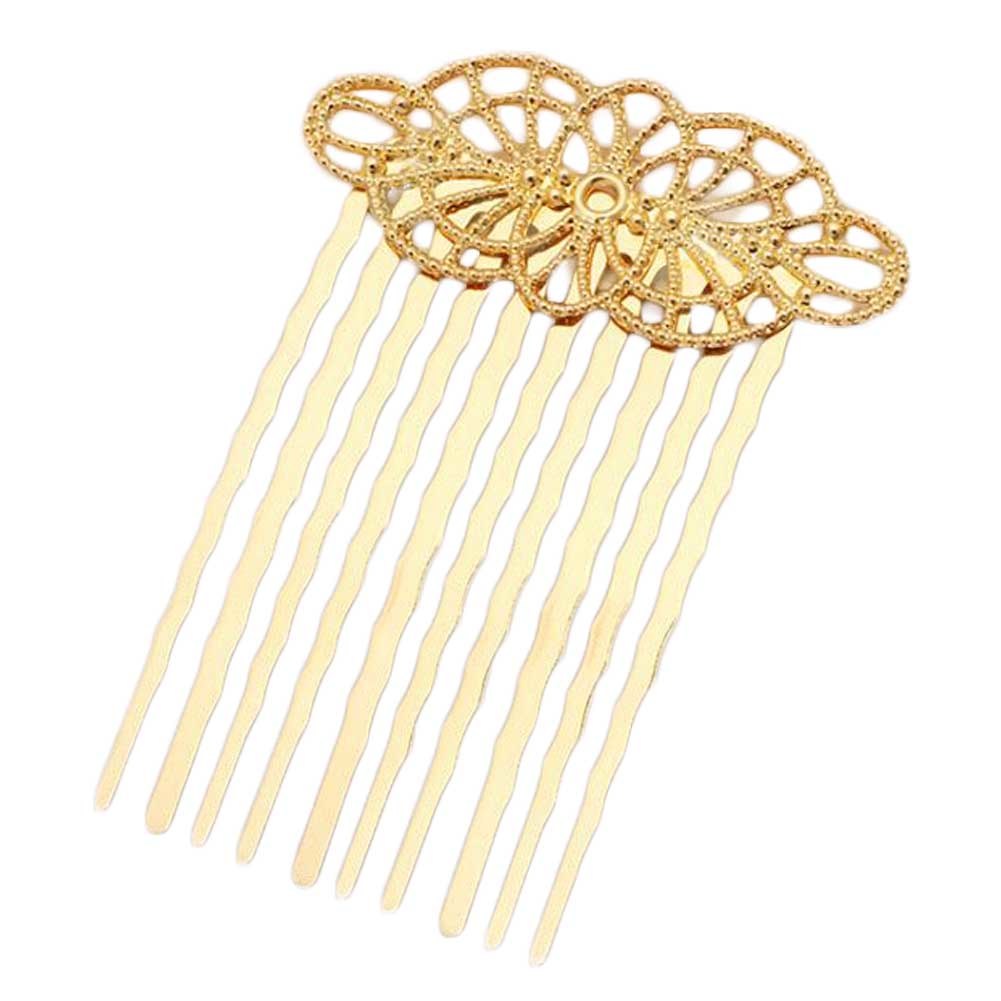 5 Pcs Golden Metal Side Comb Chinese Style Wedding Veil Hair Clip Comb Hanfu Decorative Hairpin