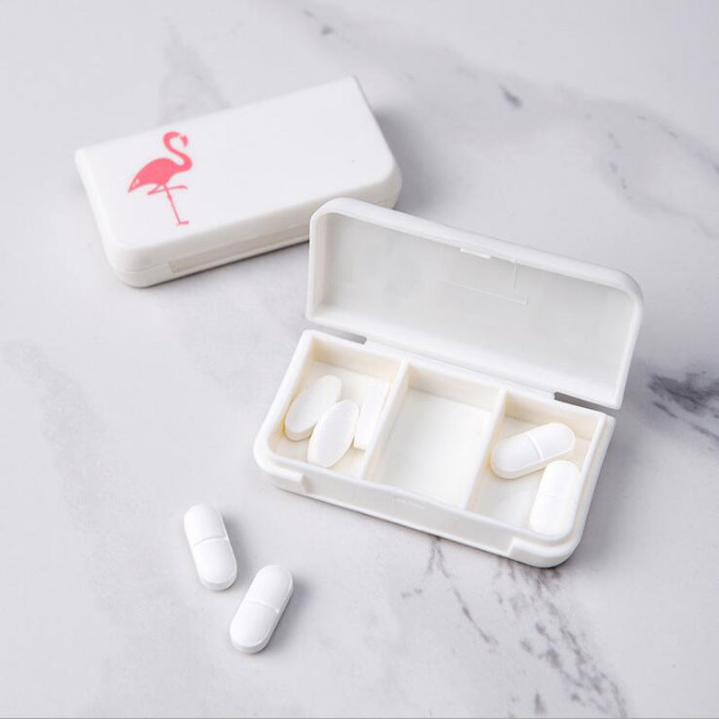 Portable Pill Box Pill Organizer Case Small Pill Container for Purse or Pocket Pill Storage Case 3 Compartment Case Medicine Tablet/ Capsule Case