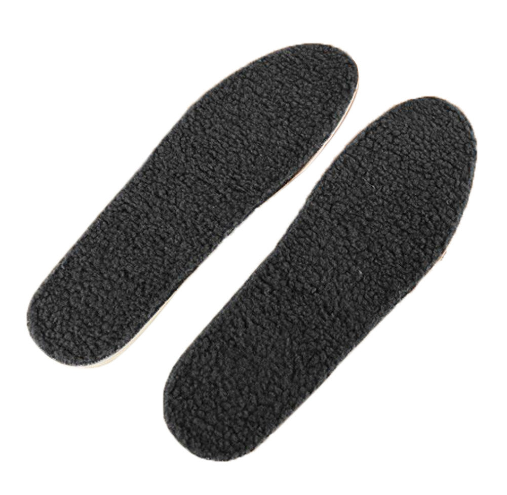 3 Pairs Winter Plush Replacement Shoe Insoles for Men Soft Shock Absorption Shoe Insert Pad - Black