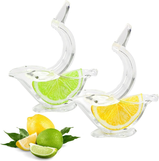 2PCS Manual Lemon Juicer, Acrylic Manual Lemon Slice Squeezer, Portable Transparent Fruit Juicer