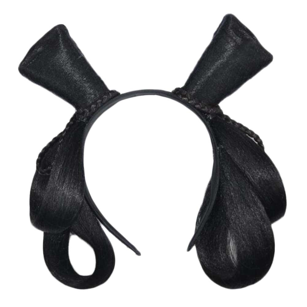 Rabbit Ears Han Chinese Clothing Wig Hairband Updo Hair Bun Headband Ancient Costume Wig Hair Bun Black Hair Extensions