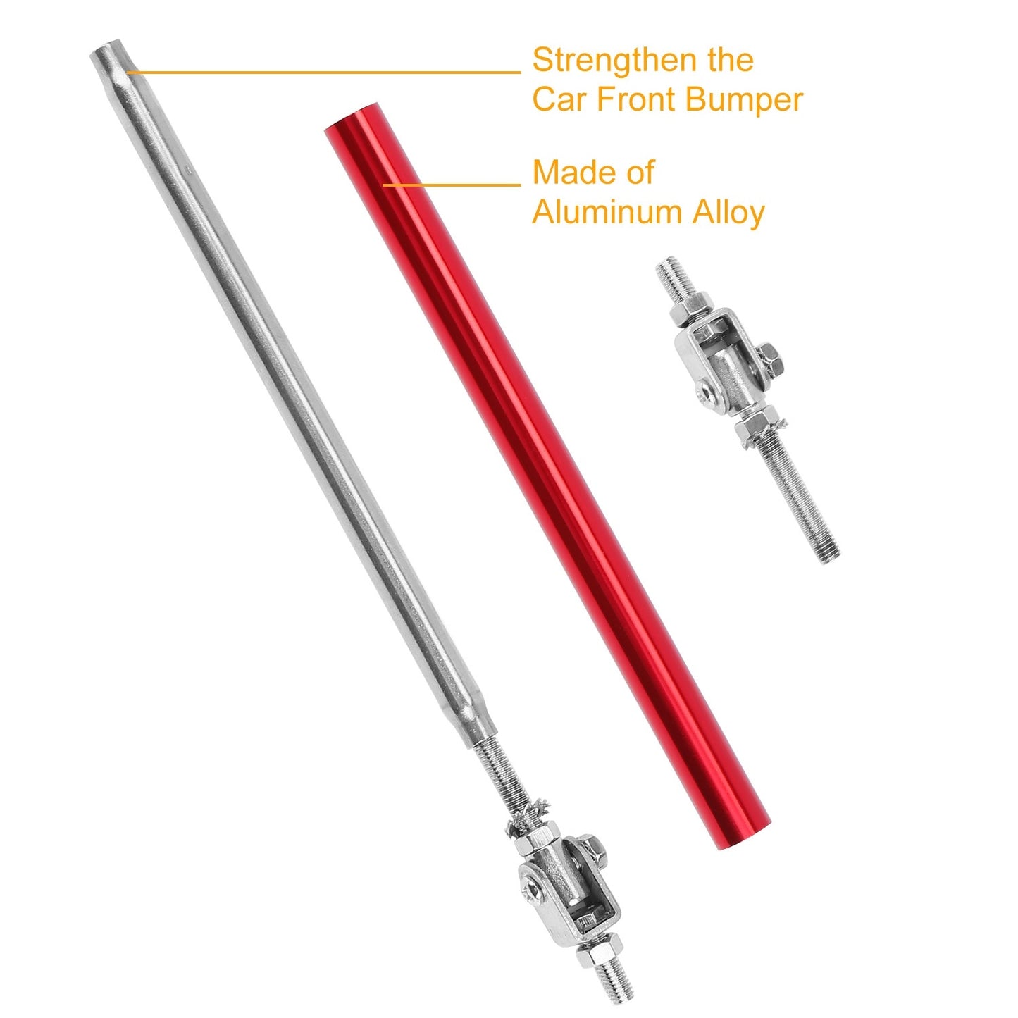 2Pcs Splitter Rod Front Bumper Lip Rod Strut Adjustable Lip Spoiler Tie Support Rods 150mm-200mm