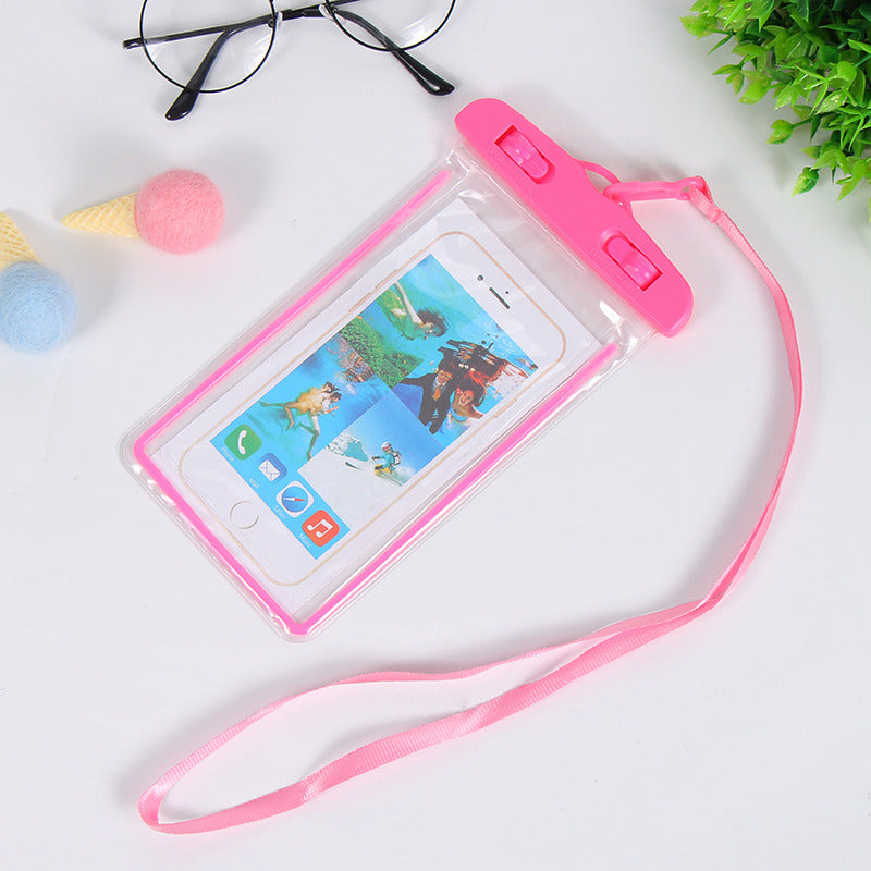 4 pcs Luminous Waterproof Floating Airbag Phone Sealed Case Pouch With Strap For Highly Sensitive Phone Screen For Swimming Gift