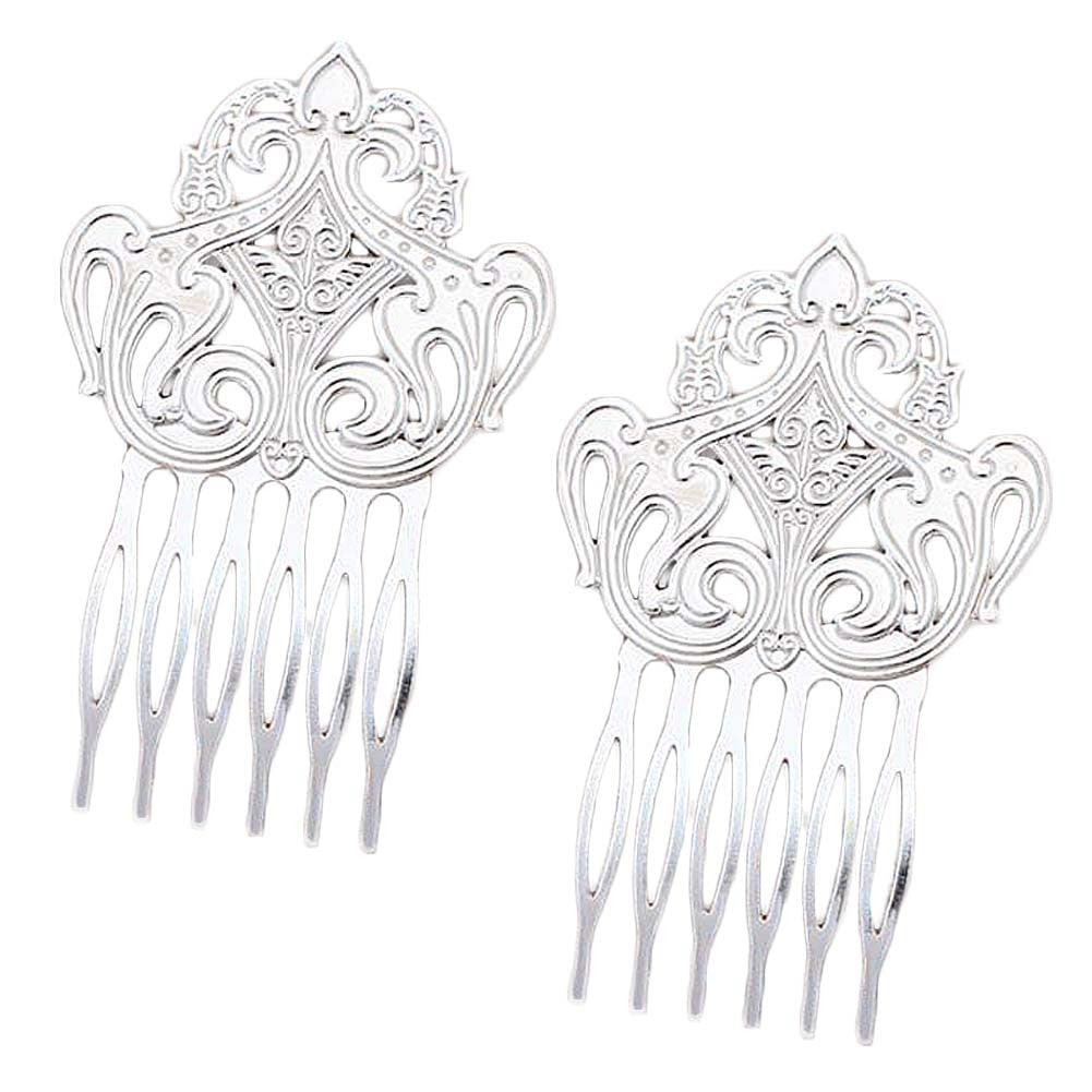 5 Pcs Silver Metal Side Comb Dunhuang Style Hairpin Topknot Hair Clip DIY Cosplay Hair Accessories Hair Pin
