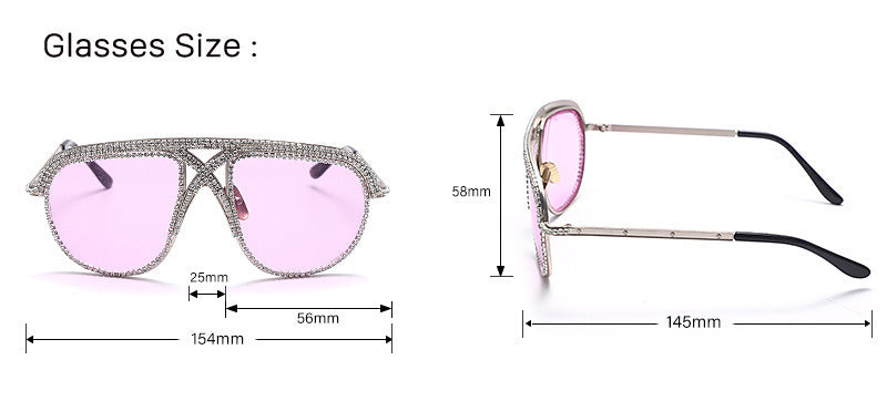 Fashion Pilot Sunglasses Women Rhinestones Glasses Retro Sunglass Female Luxury Designer Eyewear UV400 Sun Glass Gradient Shades