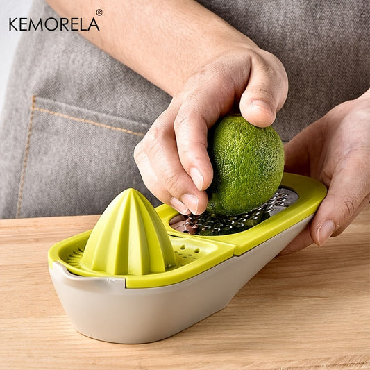 1pc Olive Green Multi-Functional Hand Juicer Lemon Squeezer Juice Squeezer Lemon Peel Wiper 3-in-1 Kitchen Accessories