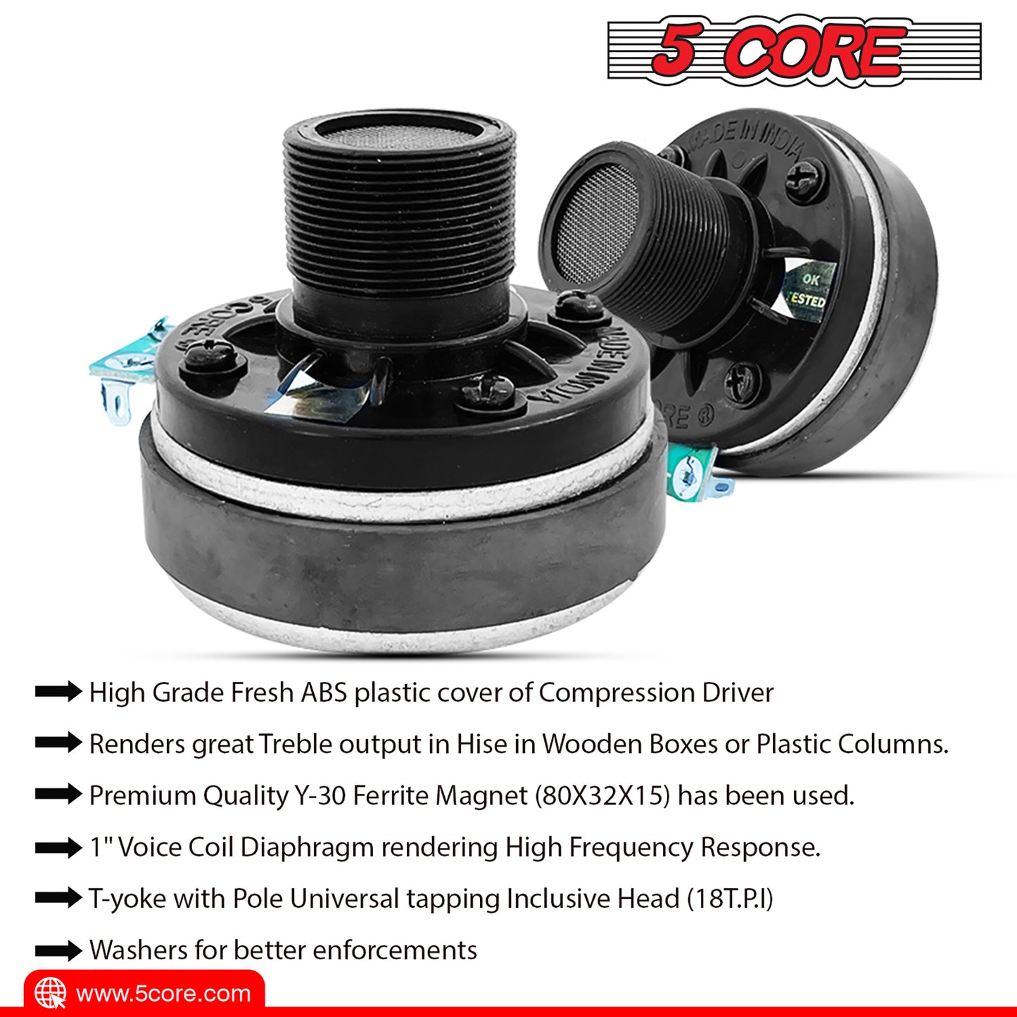 5 Core High Frequency Compression Horn Driver 8 Ohms