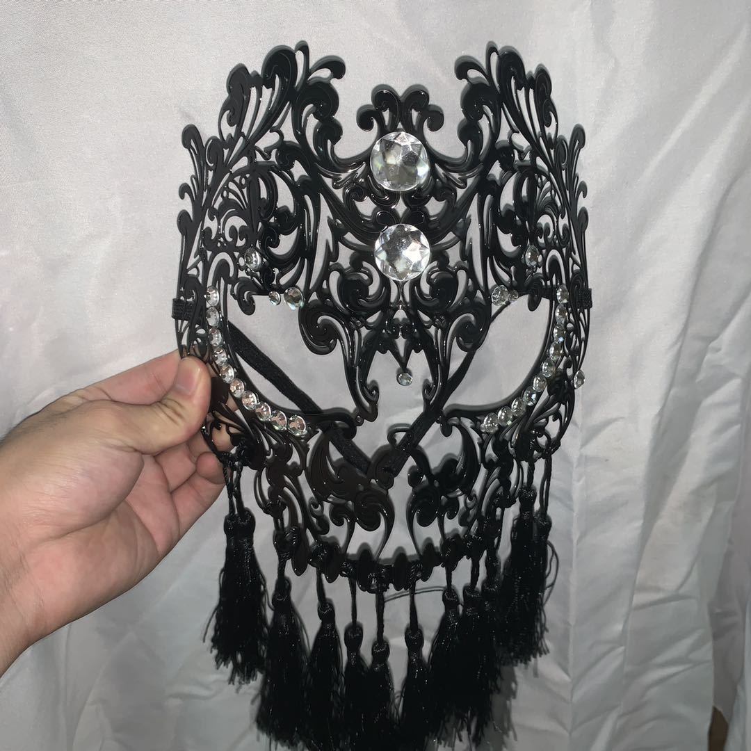 Halloween Adult Face Masks Black Tassels Party Masquerade Masks