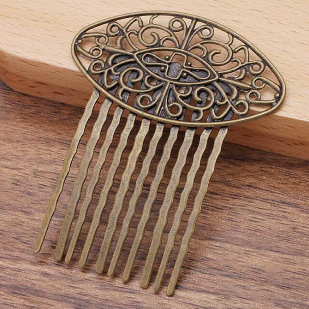 3 Pcs Retro Bronze 10 Teeth Side Comb Hair Clip Comb Flower Vine Cirrus Metal Hairpin Decorative Comb Hair Pin