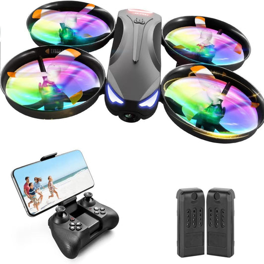 4DRC V16 Drone with Camera for Kids,1080P FPV Camera Mini RC Quadcopter Beginners Toy with 7 Colors LED Lights,3D Flips,Gesture Selfie,Headless Mode,Altitude Hold,Gift Toy for Boys and Girls