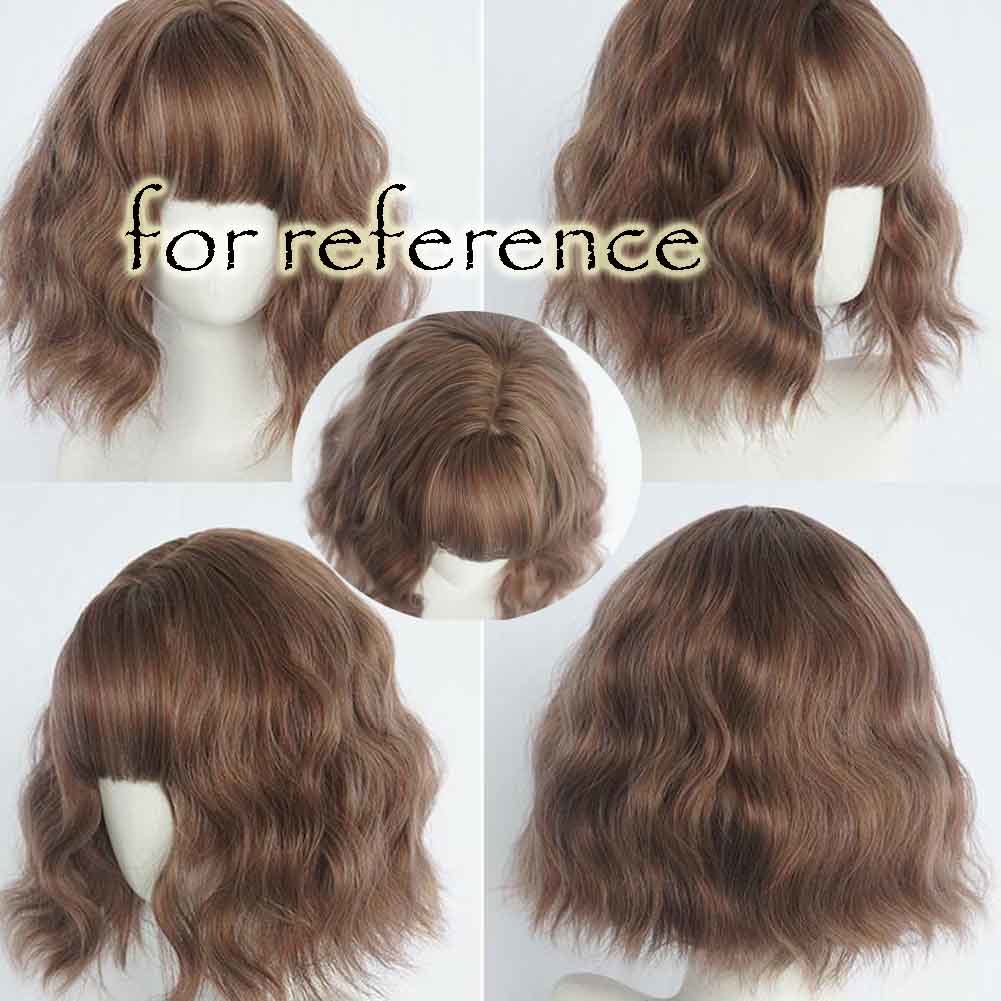 30 cm Brown Bob Short Curly Wave Synthetic Hair Wig Cosplay Wig Costume Full Wig Halloween Dress Up