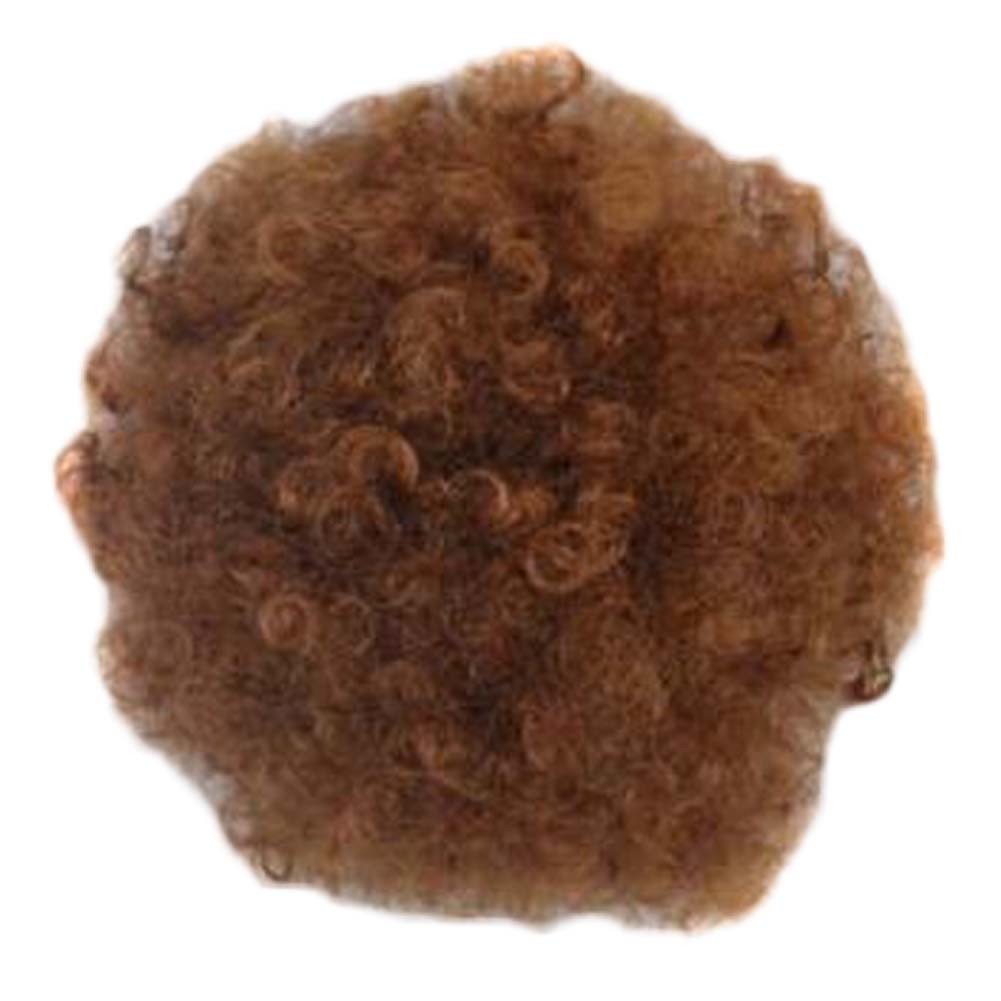 Afro Puff Drawstring Hair Bun Extension Short Synthetic Ponytail Clip On Kinky Drawstring Curly Hair Piece,Light Brown